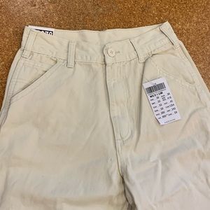 White carpenter pants